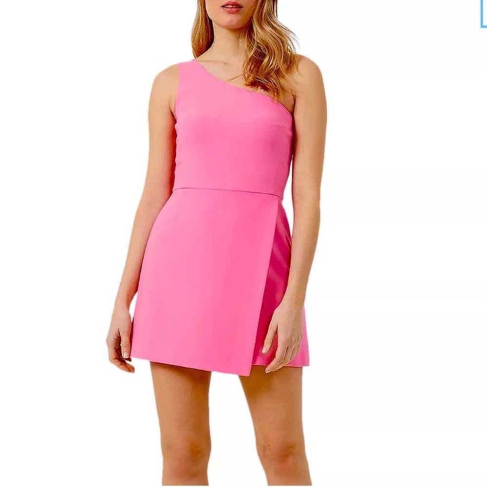 French Connection Pink One Shoulder Mini Dress